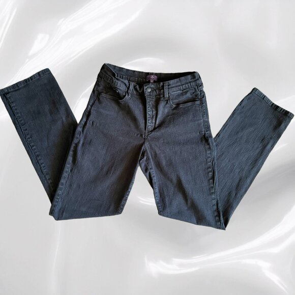 NYDJ Black Straight Jeans Size 10 - Picture 1 of 4